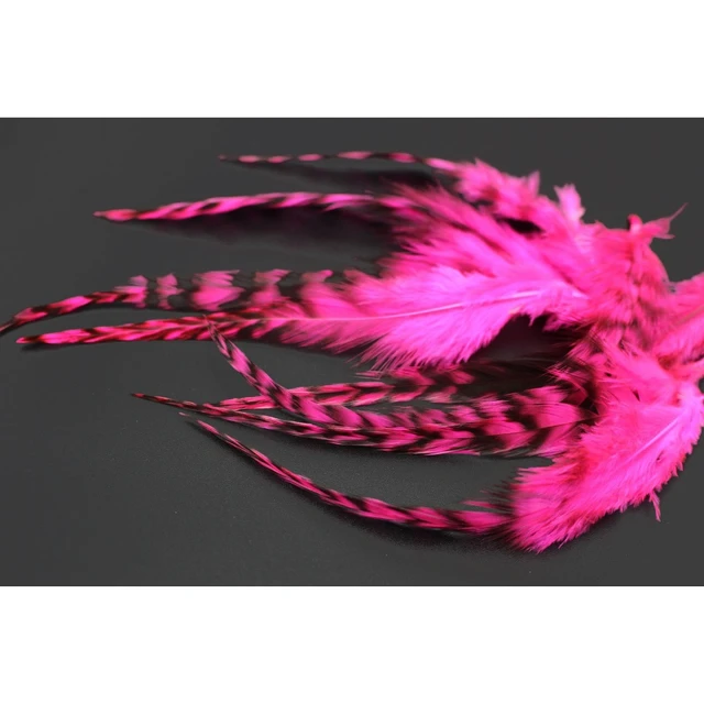 Tigofly 30 pcs/lot Top Quality UV Hot Pink Black Barred Grizzly Rooster  Hackles Streamer Fly Tying Hackle Feathers Materials - AliExpress