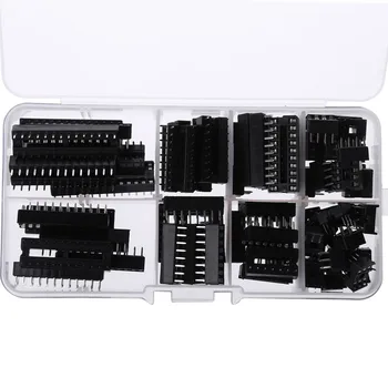 

66 Pcs/set DIP IC Sockets Adaptor Solder Type Socket Kit 6 8 14 16 18 20 24 28 Pins # 1A40703#