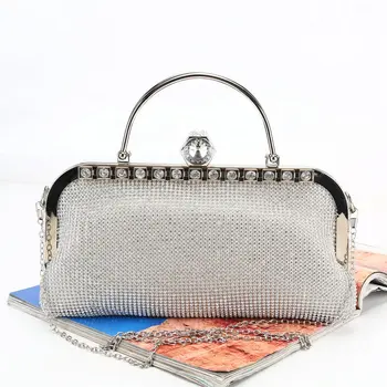 

Fashion Rhinestone Dinner Bags Diamond Day Clutch Evening Bag Large Capacity Hand-held Lady Banquet Purse Chain Shoulder Bag