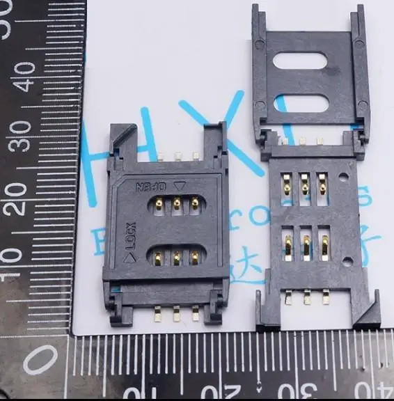 10pcs lot SIM card slot Micro SIM 6P 6 Pin Memory card Holder adapter connect use