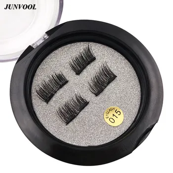 

Newest Magnetic Eyelashes Natural 3D False Eyelash with 2 Magnets Handmade Cilios Reusable Eye Lash Extension with Round Box