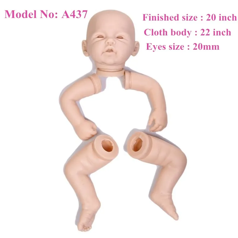 NPK 55 см набор reborn moldels мягкий силиконовый Reborn kit 2" reborn doll kits виниловый набор reborn sin pintar baby doll аксессуары - Цвет: A437 reborn kit