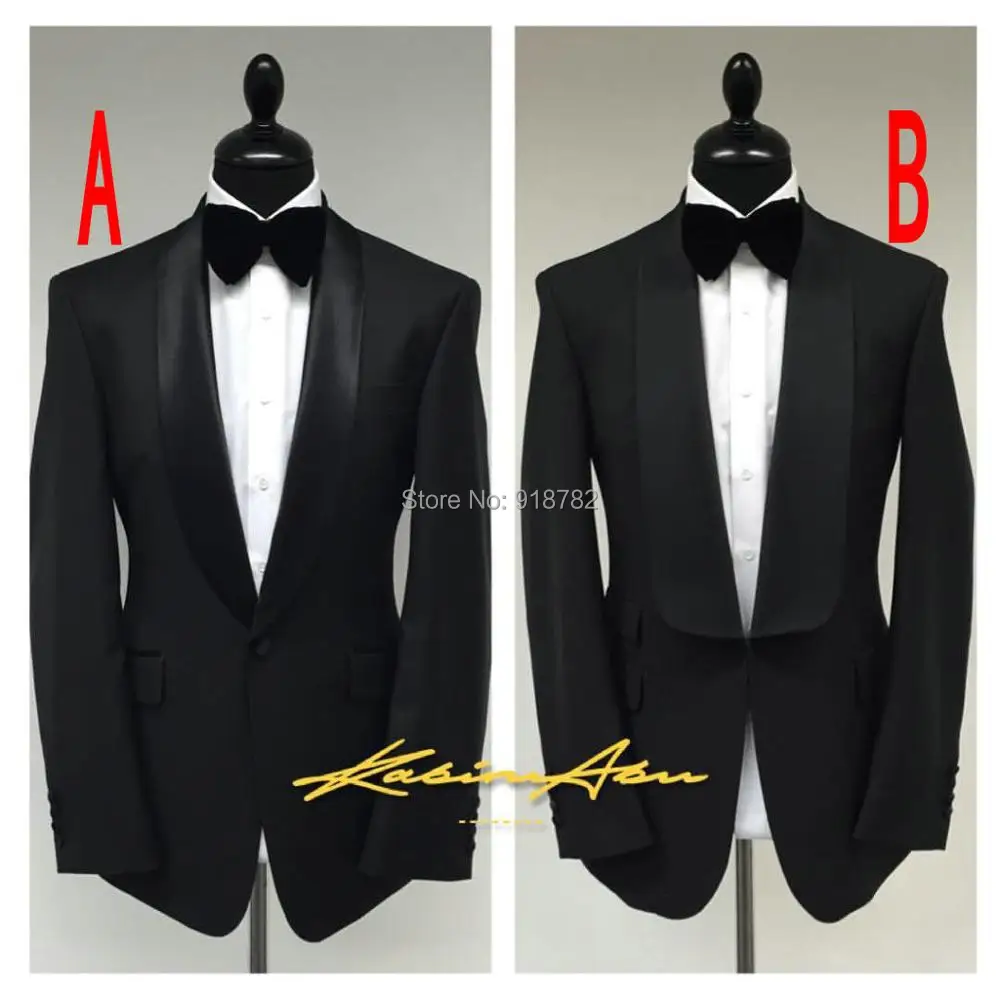 

Custom Made Black Men Formal Suit, Tailor Made Suit, Bespoke Men Wedding Suit, Slim Fit Groom Tuxedos For Men (Jacket+Pants+Bow)
