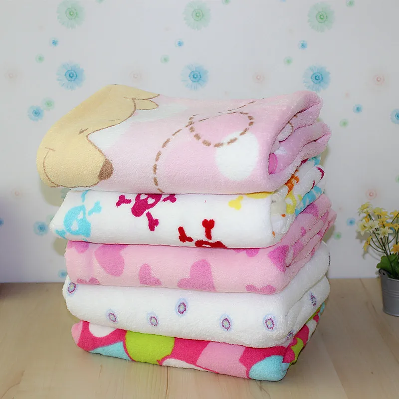 Super Soft Coral Fleece Baby Blanket Pock Dot newborn swaddle wrap