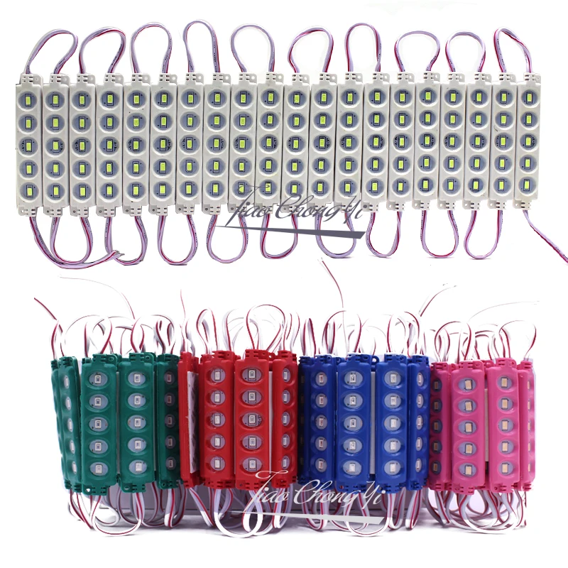 

20PCS SMD 5730 5Leds LED Injection Module Waterproof Molding Light 85X17mm DC12V Red Green Blue white Yellow Pink