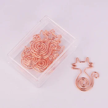 

rose golden cut kawaii shaped metal paperclips creative bookmarks rose gold colour handbook decoration accessories clip