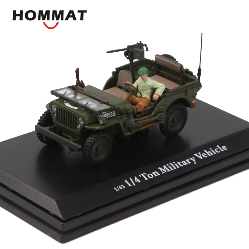 HOMMAT 1/43 1/4 Ton военный автомобиль Willys Jeep MB модель автомобиля сплав моделирование