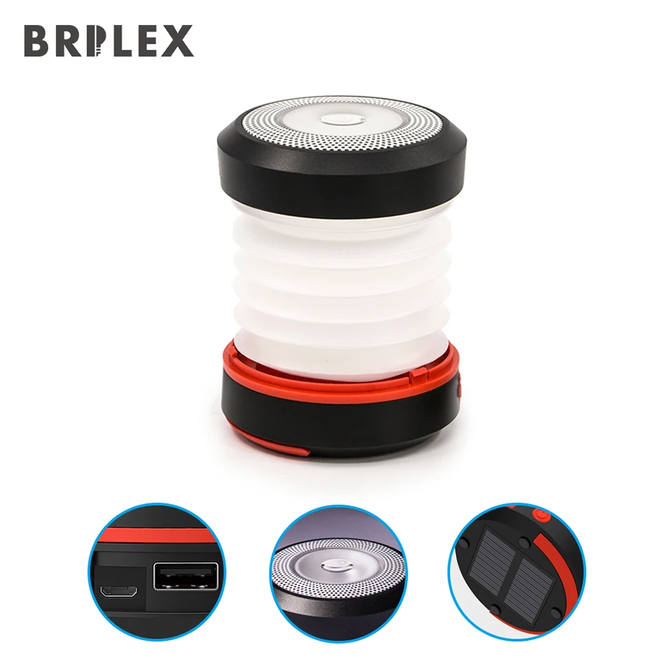 

BRILEX Solar Lantern Portable Solar Lamps Rechargeable Solar Lantern collapsible and inflatable Lamp Waterproof Lantern Charger.