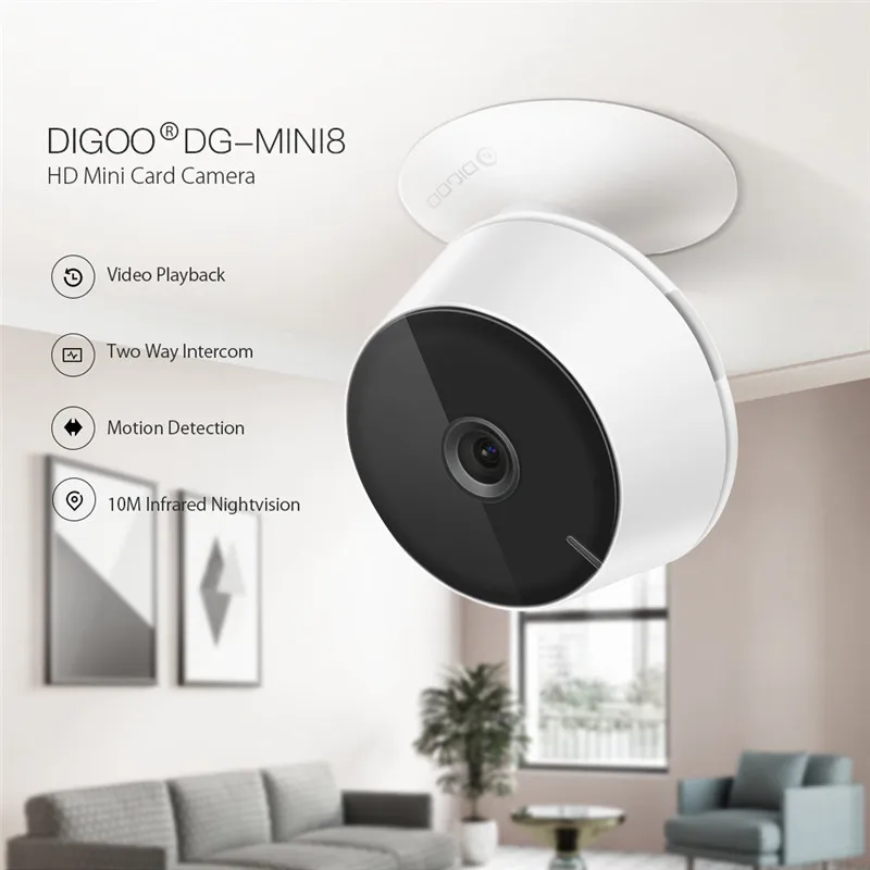 Digoo DG-Mini8 HD 1080P беспроводная wifi ip-камера безопасности в помещении ночного видения Обнаружение движения двухсторонняя аудио веб-камера детский монитор