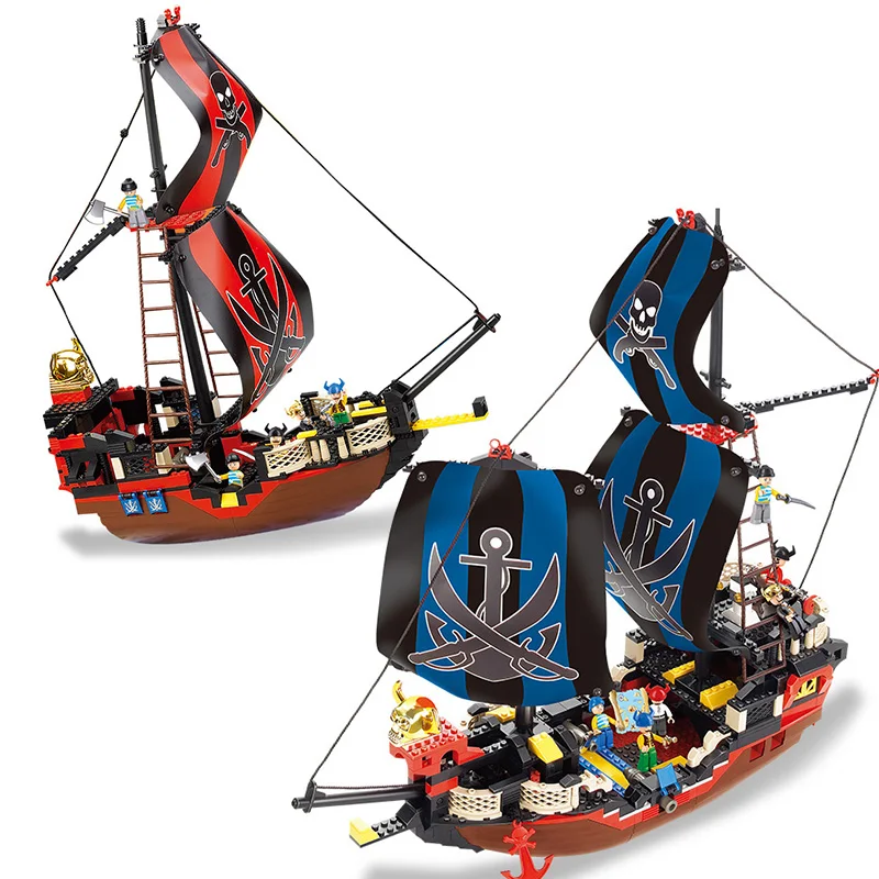 

Sluban compatible legoed viking ship Pirates of the Caribbean black pearl boat Potc medieval Ship Building Blocks bricks kid toy