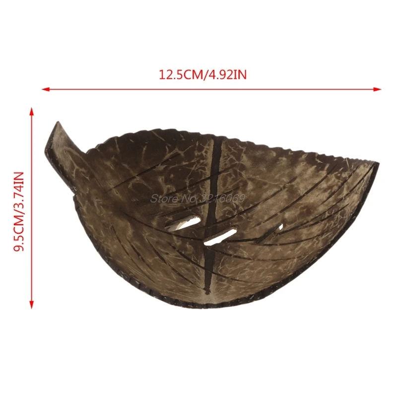 1 шт., креативная ручная работа, натуральная Кокосовая оболочка, мыльница для ванной комнаты, контейнер, и Прямая поставка - Цвет: Leaf shape