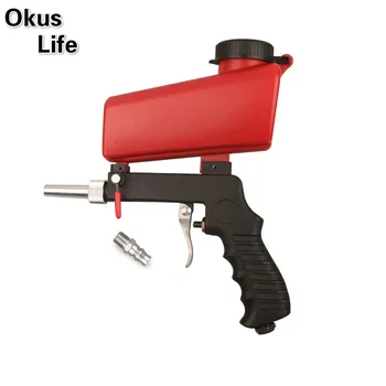 

2019 Newest Portable Hand Held Pneumatic Sand Blasting Gun Sandblasting Upper Pot with Flow Adjustment Switch and 1/4" Air Inlet