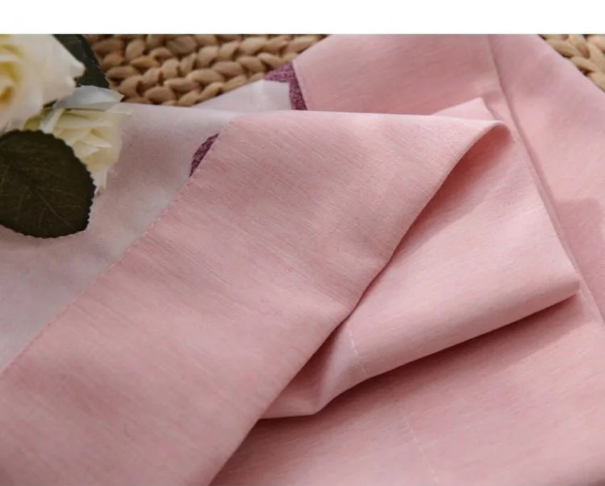 Розовая стереоскопическая Милая штора с вышивкой в виде сердца для девочек, детская комната, занавеска, прозрачная вуаль, ткань для окна, спальни, M057-30