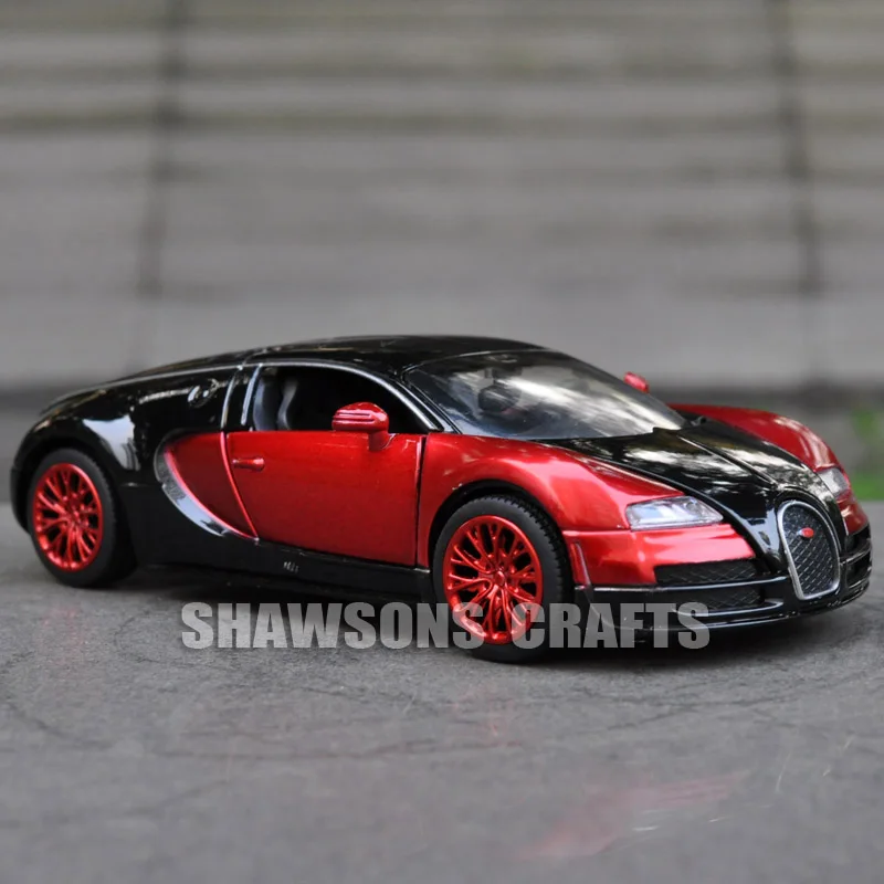 

DIECAST METAL 1:32 MODEL CAR TOYS SOUND & LIGHT PULL BACK BUGATTI VEYRON