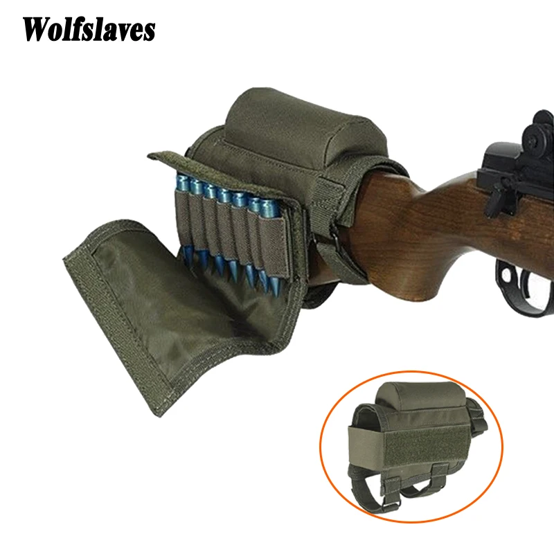

Hunting Accessories Gun Bullet Pouches Rifle Tactical Buttstock Cheek Rest Shooting Pad Ammo Case Cartridges Holder Bag