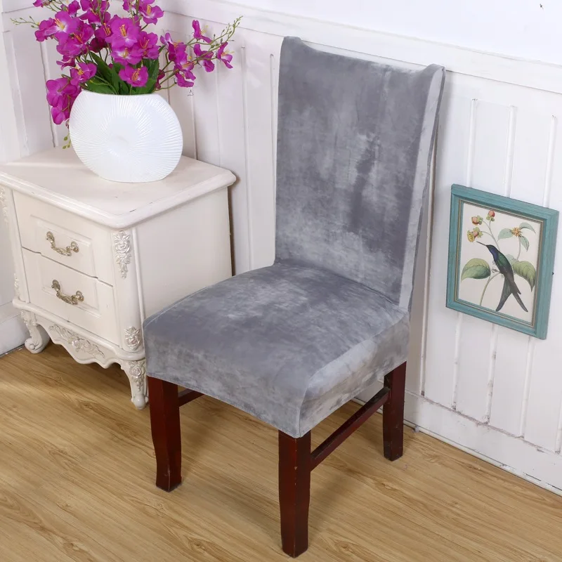Спандекс Бархатный Чехол для стула крышка полиэстер твердое анти-грязное украшение для стула домашний Свадебный Чехол для стула чехлы