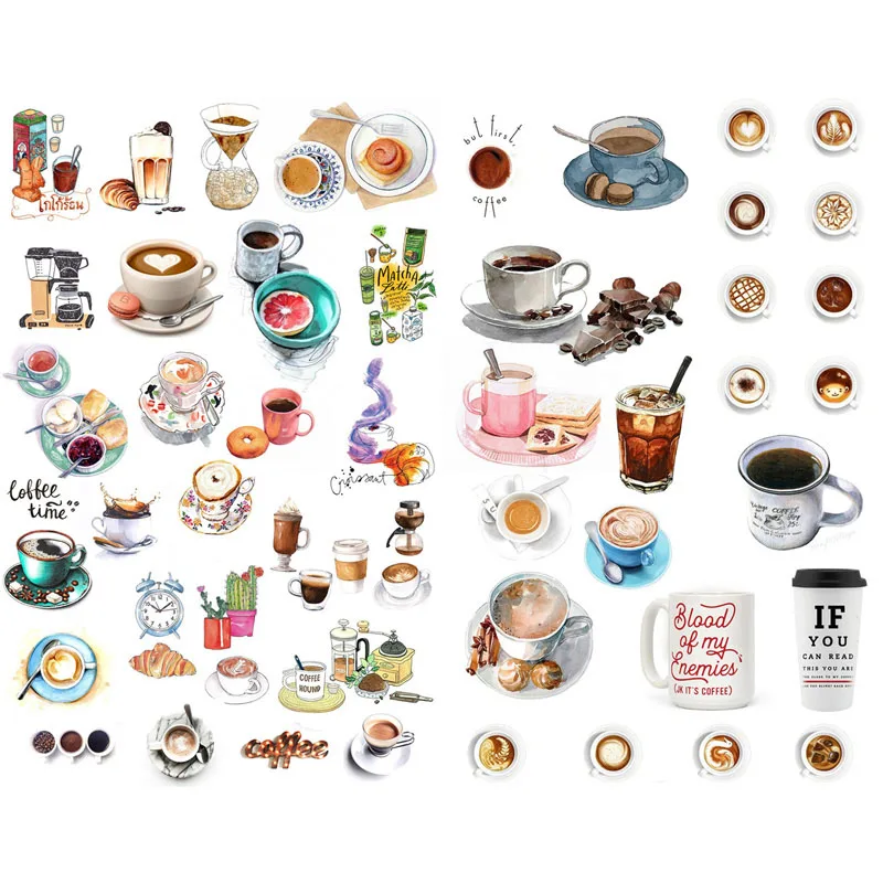 1 шт. наклейка с надписью Love Coffee Time Cafe Precut Kawaii Канцтовары Cute бумага для заметок на