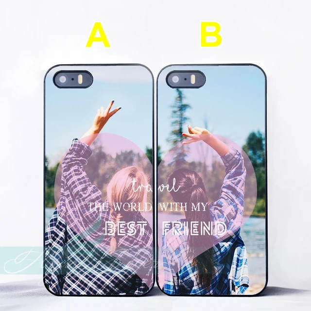 Капа путешествия кавычки Best друг BFF пара Чехлы для iPhone X 8 8 плюс 7 6 6 S 7 Plus se 5S 5C