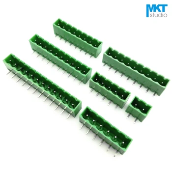 

100Pcs 13P 5.08mm Pitch Cover Sides Right Angle Pin Male Wire Terminal Block Connector
