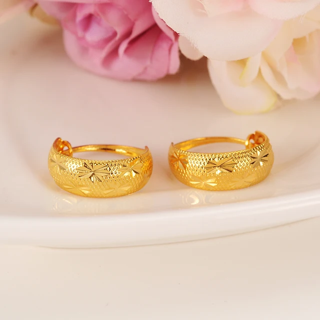 Bangrui Scrub Women S Round Earrings 24k Gold Color Middle Earring Bangrui Scrub Women S Round Earrings 24k Gold Color Middle Earring For Mens Boys Fashion Kids