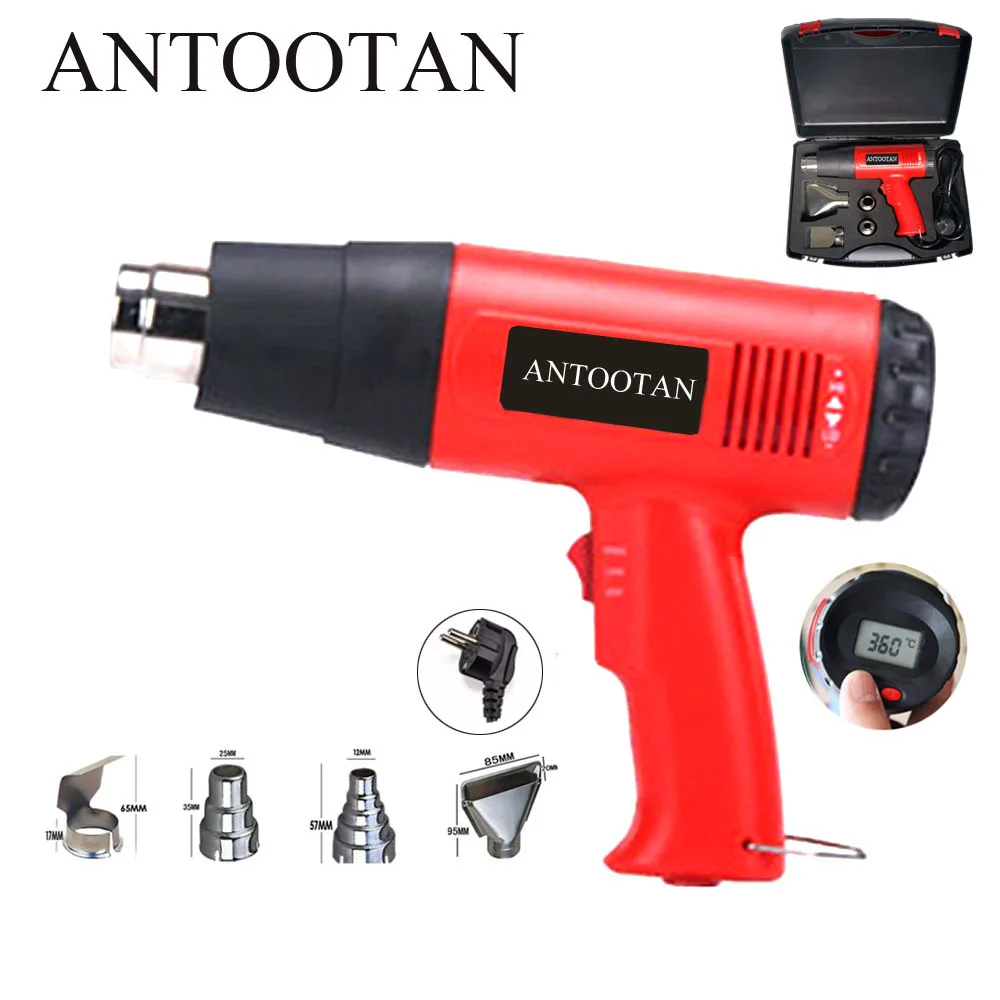 

EU Plug 2000W 220V Industrial Hot Air Gun Thermoregulator LCD Display Heat Gun Shrink Wrapping Thermal Heater power tool