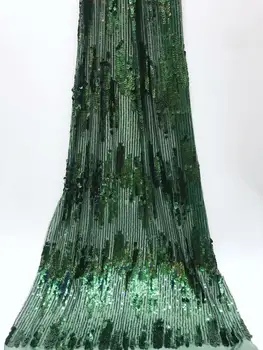 

Green Gold Sequins African Lace Fabric 2019 High Quality Lace Cheap Lace Fabrics with Free Shipping Lace Trimmings for Sewing
