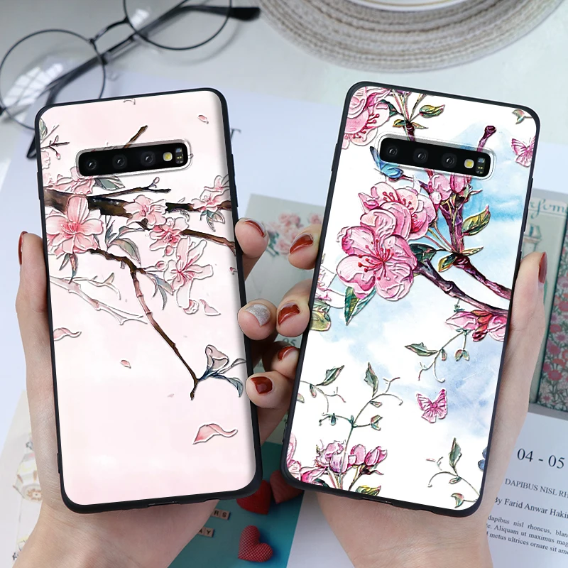 

3D Emboss Flowers Case For Samsung Galaxy A60 A10 A20e A30 A40 A50 A70 Note 8 9 S6 S7 Edge S8 S9 S10 S10e A9 A8 Plus 2018 Fundas