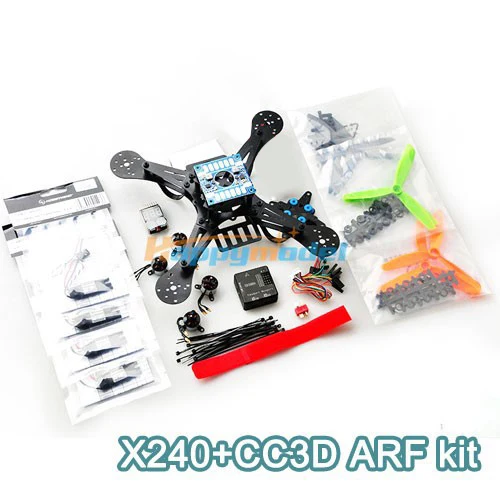 

X240 Fiberglass Mini Drone FPV Quadcopter Aircraft w/ CC3D Flight Control Board Motor ESC ARF Kit