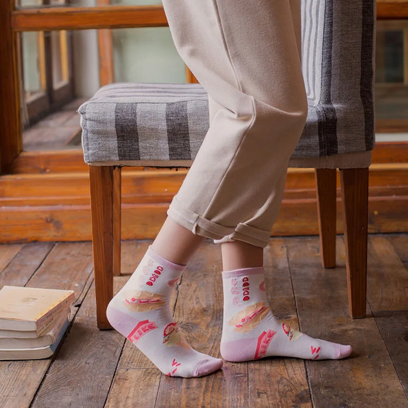 [COSPLACOOL]Harajuku Creative Japanese Funny Socks Strawberry Milk Breakfast Socks Women Cartoon Animal Warm Calcetines Mujer