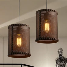 loft vintage lights barrel retro E27 chandelier restaurant industry wind bar aisle cafe pub club living room hall pendant lamp hall creative pendant lamps za light the restaurant in front of the hotel pendant lights cafe bar small aisle entrance