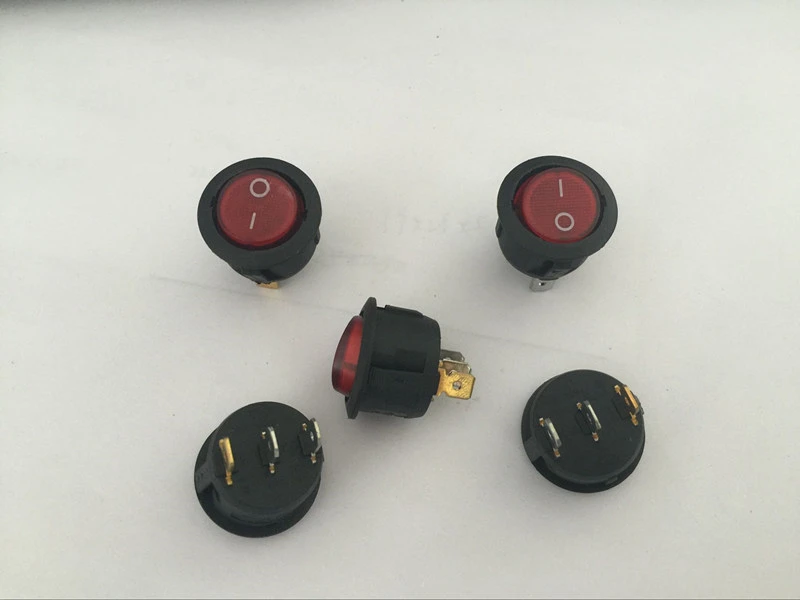 Waymeduo Black Round Rocker Switch Car Dash Light Pack of 10