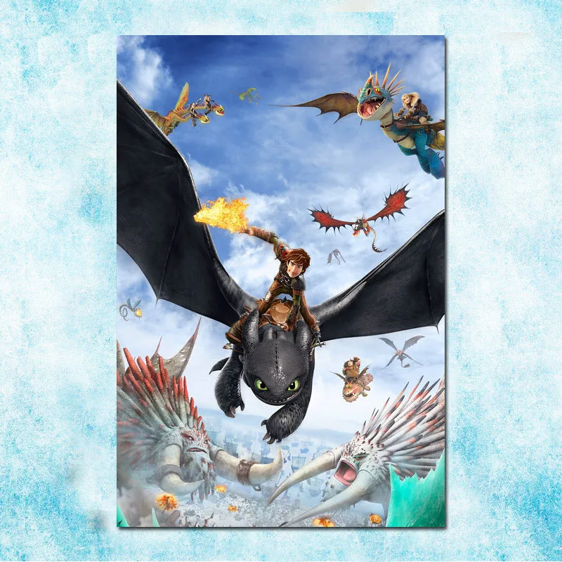 How To Train Your Dragon 3 Movie Art Canvas Poster Print 12x18 32x48 inch