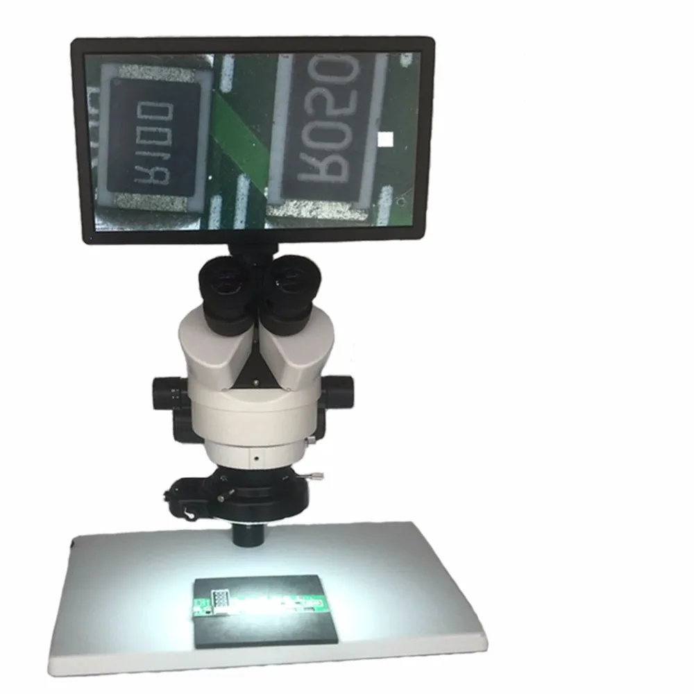 3.5X 7X 45X 90X trinocular stereo microscope +11.6" HDMI USB digital