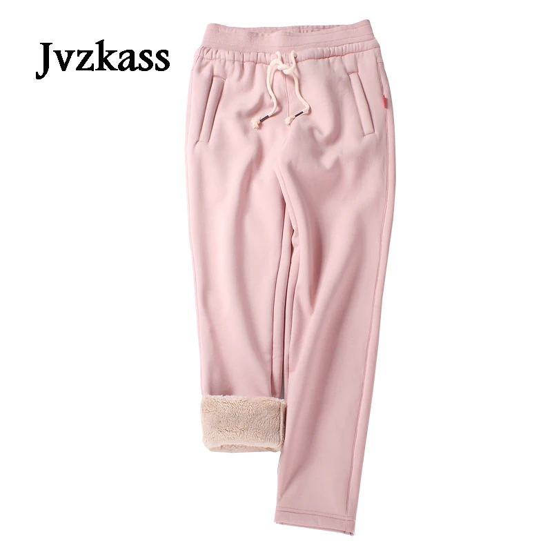 

Jvzkass cashmere sweatpants winter women's large size plus velvet pants autumn and winter model loose thickening warm pants Z203