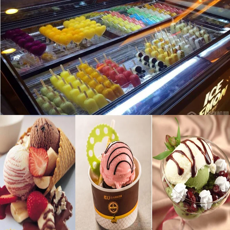 Glass display ice porridge freezer / DIY popsicle popsicle refrigerated /ice cream display cabinet 6