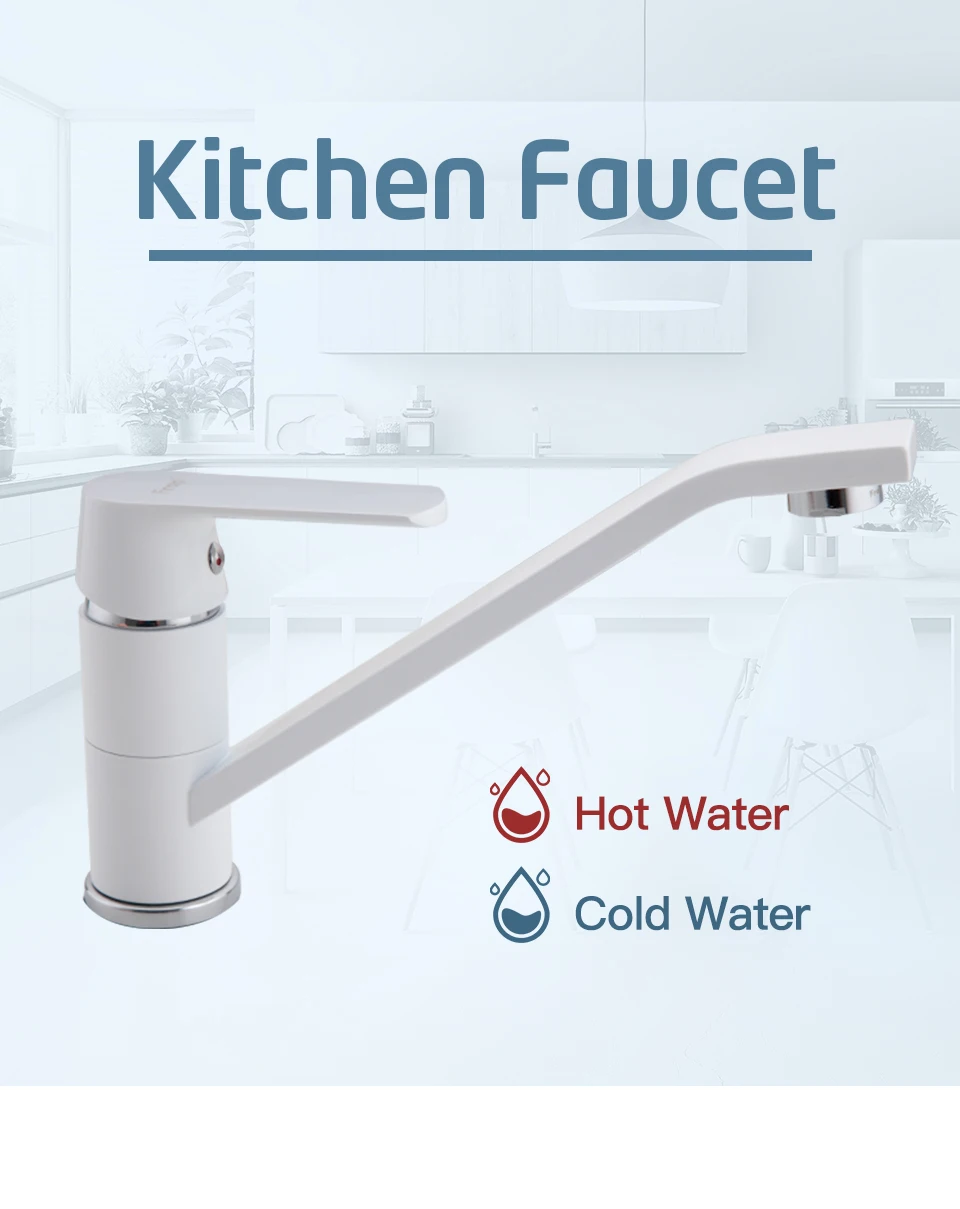 Кухонный кран FRAP, белый спрей, лак, латунь, кухонный кран для раковины, смеситель, краны для воды, вращение на 360, холодная и горячая вода, водопроводная посуда
