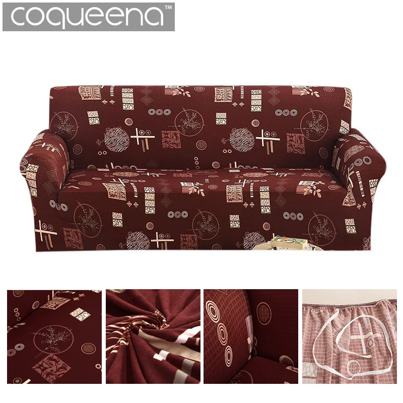 

Pattern Design Sofa Cover SlipCover Elastic Corner Couch Sectional Covers Sofa Towels Spandex All-inclusive Slip-resistant, 1pcs