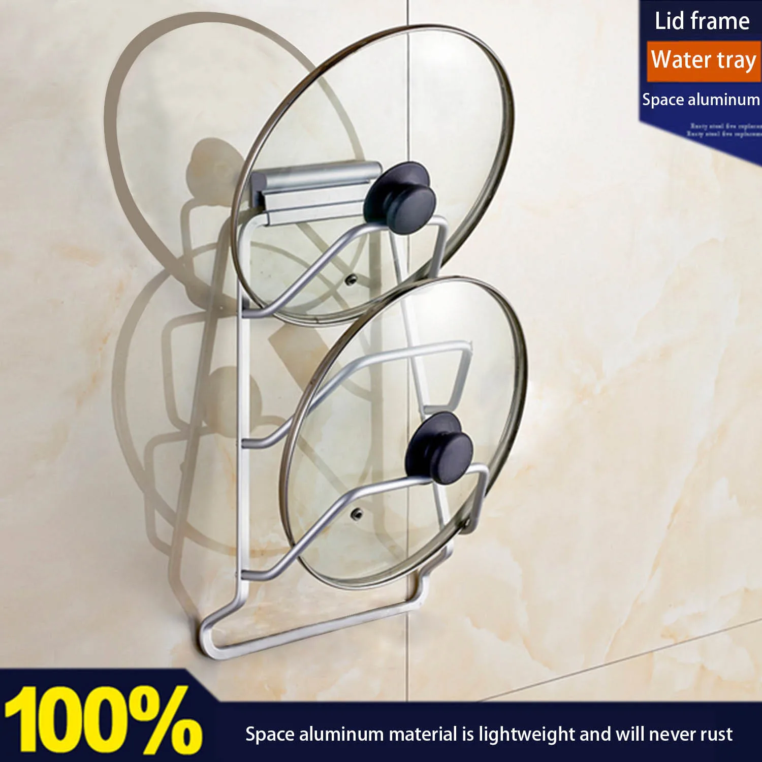 

NC 3-Layer Kitchen Cabinet Door Hook Pan Pot Cover Lid Cutting Board Rack Stand Stove Organizer Kitchen Storage Holder Rack