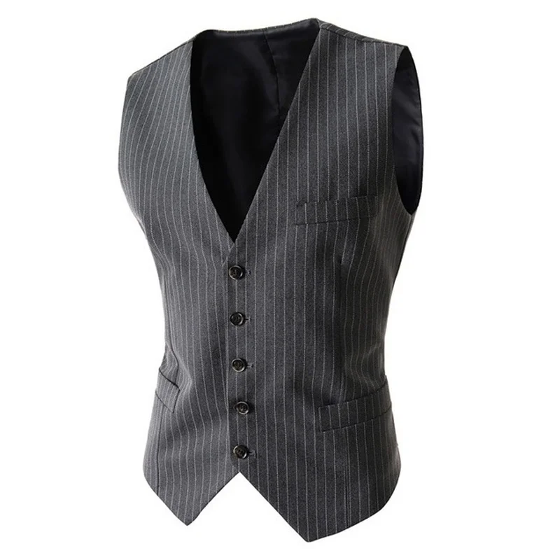 

Zogaa Men Suit Vest Four Buttons Grey Men's Wedding Waistcoat Single Breasted Formal Dress Vest Clothing Slim Fit Sleeveless
