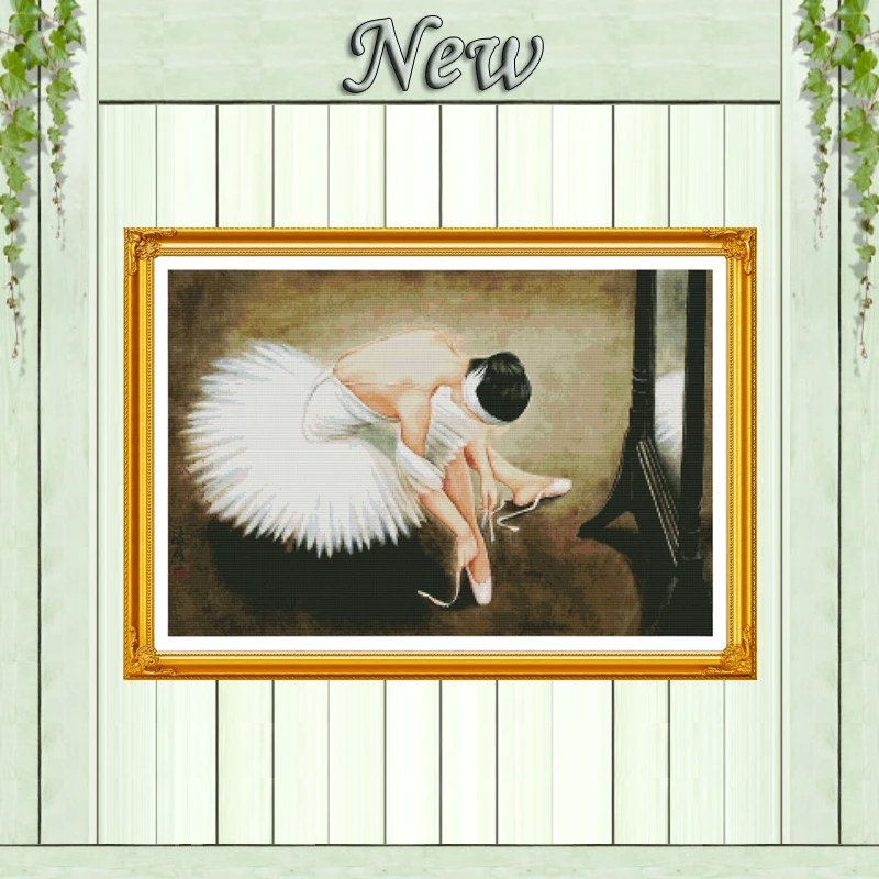 

A ballerina Dancing girl Counted Printed on canvas DMC 11CT 14CT Cross Stitch kits Needlework Set DIY embroidery Home Decoration