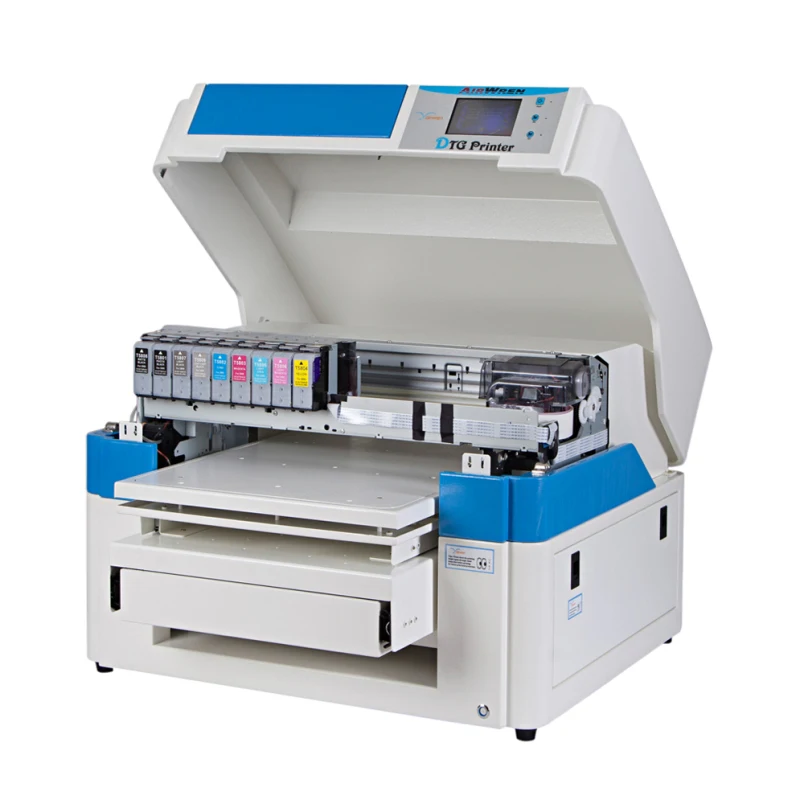 A2 size flatbed dtg t shirt printer with DX7 print head