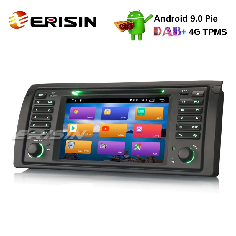 Sale Erisin ES2953B 7" DAB+ Android 9.0 Car Stereo GPS WiFi DVR TPMS for BMW 5 Series E39 E53 X5 M5 Sat Nav 2