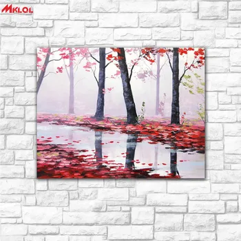 

large Wall Art Brook Landscape painting Painting For Living Room Home Decoration Oil Painting On Canvas Wall Painting no fram