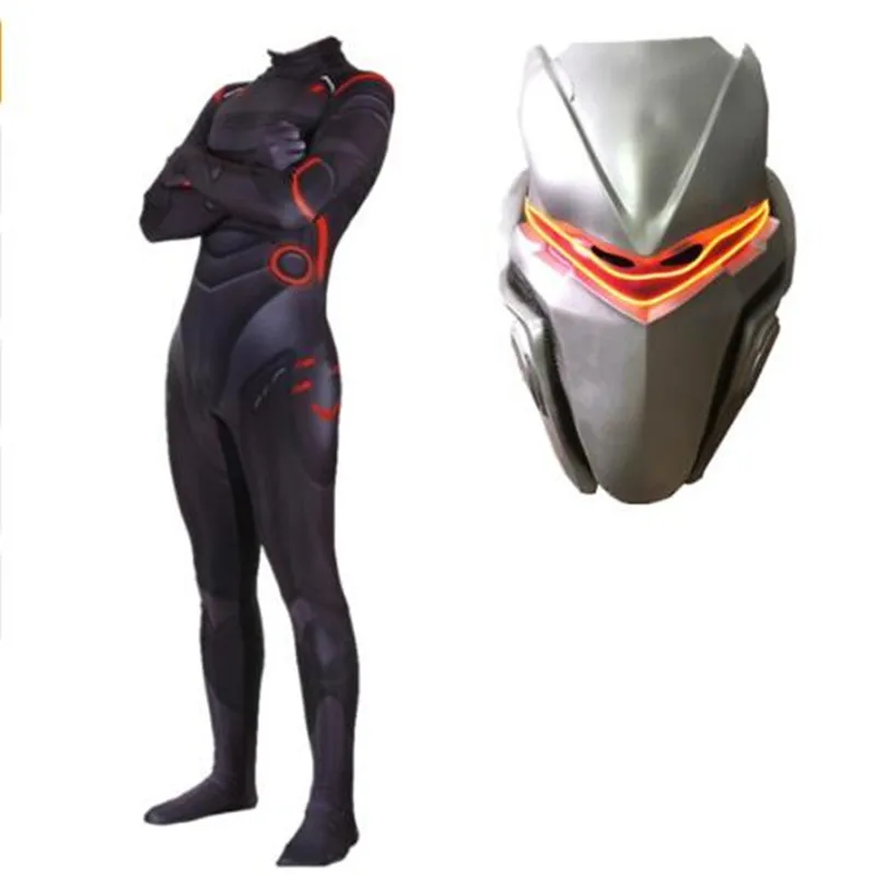 Большой размер 3XL для взрослых и детей; Детский костюм для косплея; Omega Oblivion link Zentai; боди; комбинезоны; светодиодная маска на Хэллоуин