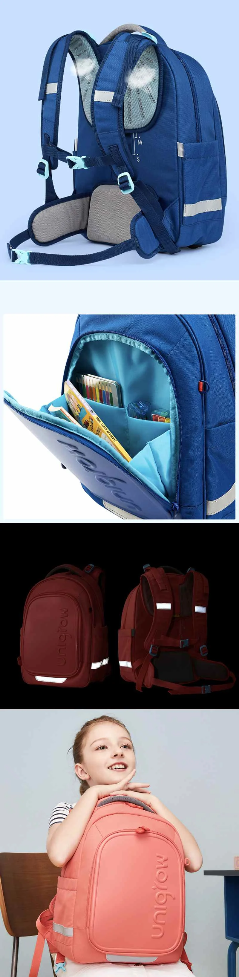 25L Детский рюкзак Регулируемый светоотражающий рюкзак большой емкости Студенческая школьная сумка через плечо от xiaomi youpin