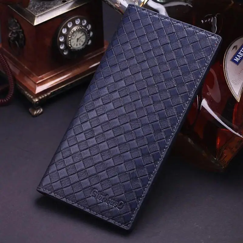 

New top Quality Leather Long Wallet men pruse male clutch zipper around wallets men women money bag pocket mltifunction