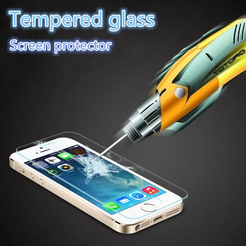 For iPhone 5 5S New 9H Tempered Glass Screen Protector Ultra Thin Clear