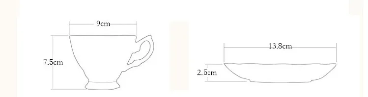 JOUDOO Европейский костяного фарфора кофейный набор творческий простой керамический фарфоровый блюдо послеобеденный чай чашка молока 200 мл 35