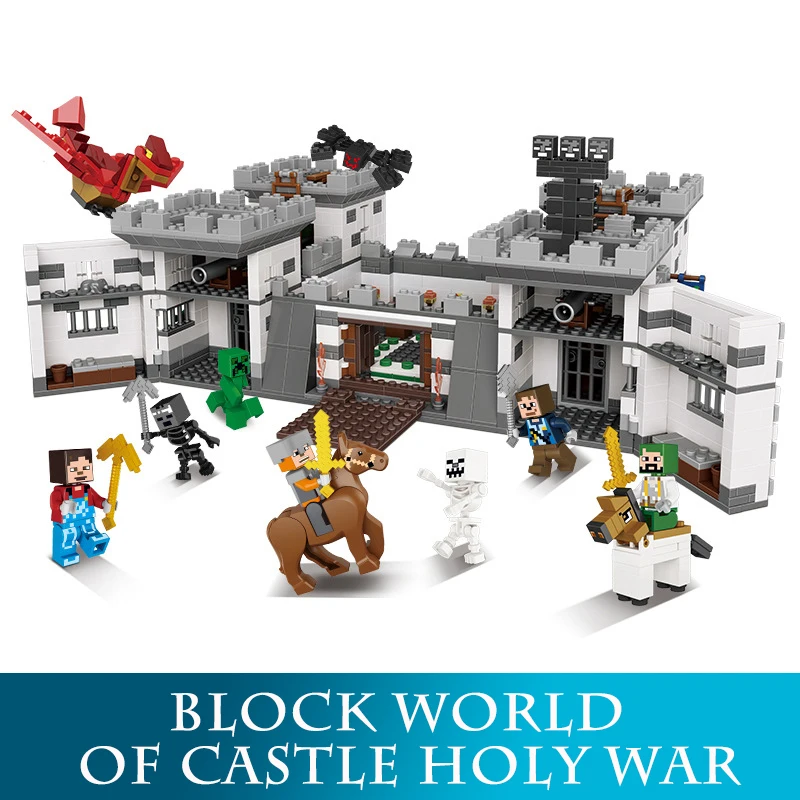 

09005 1627pcs My World Series The Castle of Holy War Set Model Building Kits Compatible Brand Educational Blocks Toys
