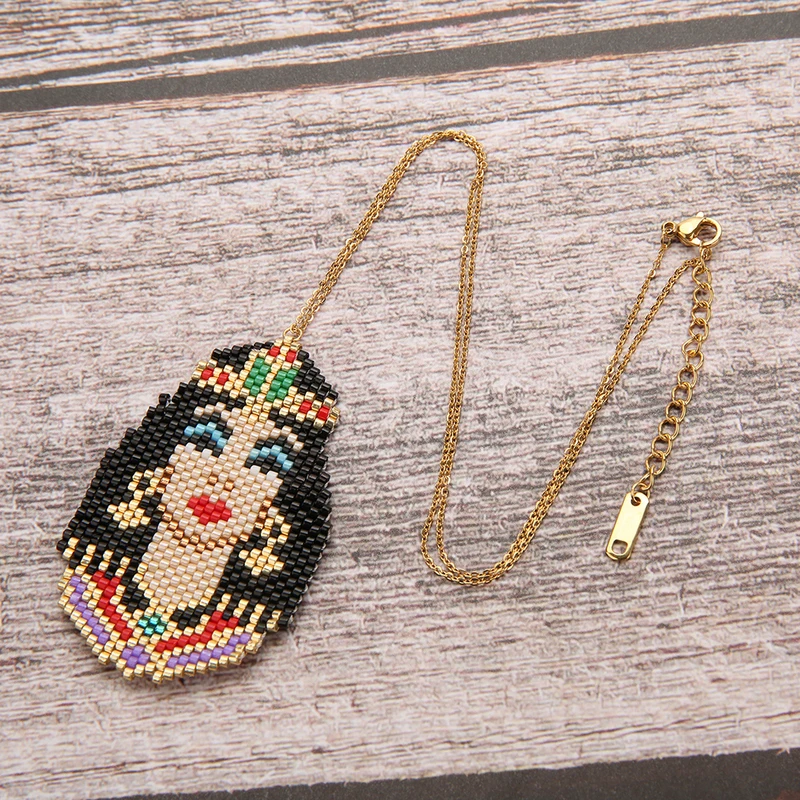 

SHINUSBOHO MIYUKI Mexico Necklace Choker Women Delicas Bead Gold Chain Cleopatra Necklaces Bracelets Jewelry Female